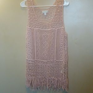 Forever 21 Sleeveless Knitted Fringe Top 1X